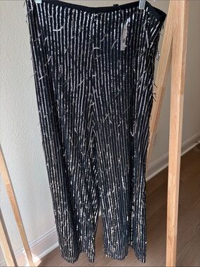 Versona Black Sequin Stripe Pants
